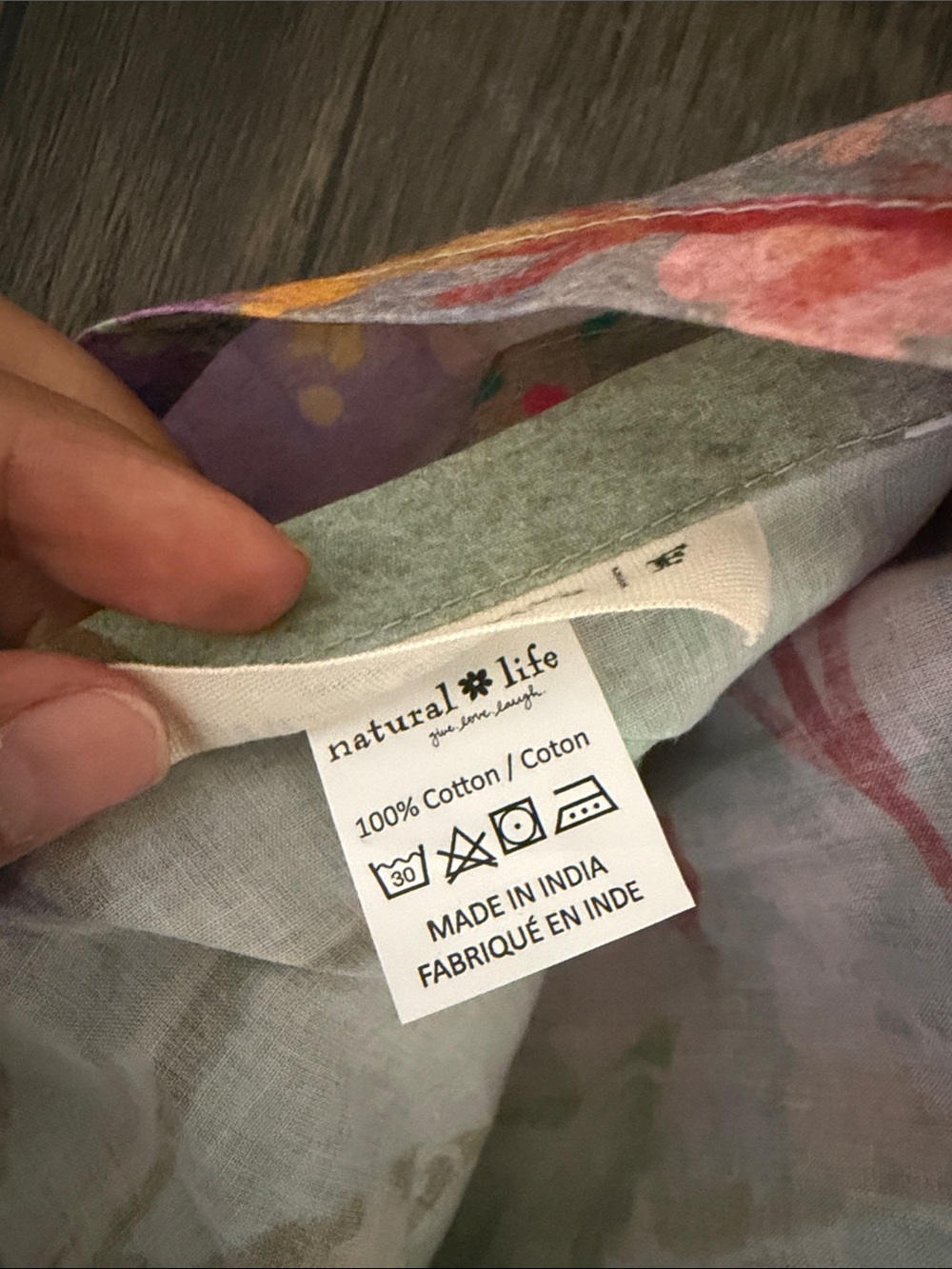 Natural Life 100% Cotton Floral Multicolor Lightweight Flat Sheet - Picture 6 of 7